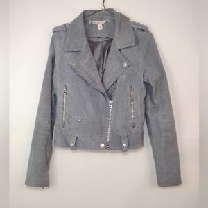 Chelsea & Violet women's suede motorcycle Jacket size (M)